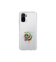 Redmi Note 10S ile uyumlu Splash arı tasarımlı şeffaf silikon kılıf