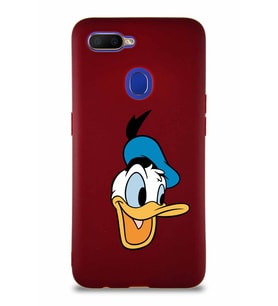 Oppo AX7 Soft Premier Kapak Donald Duck-A Tasarımlı Silikon Kılıf - Mürdüm (Şeffaf)