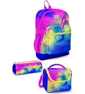 Coral High Kids Renkli Batik Desenli 3'lü Okul Çanta Seti SET0123757