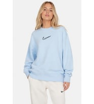 Nike Swoosh Phoenix Oversize Sweatshirt Oversize Şardonlu Bisiklet Yaka Bol Kesim Sweatshirt Mavi
