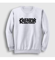 Presmono Unisex Beyaz Logo Kreator Sweatshirt 93072tt (Beyaz)