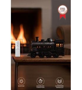 Hava Nemlendiricisi Led Işıklı Aroma Difüzör Tren Tasarım Ultrasonik 300 ML H21 Siyah