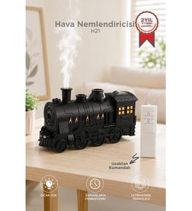 Torima Hava Nemlendiricisi Led Işıklı Aroma Difüzör Tren Tasarım Ultrasonik 300 ML H21 Siyah