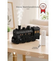 Torima Hava Nemlendiricisi Led Işıklı Aroma Difüzör Tren Tasarım Ultrasonik 300 ML H21 Siyah