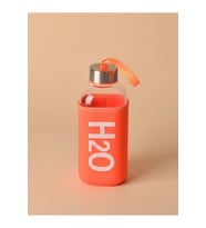 H2O Kare Kılıflı Pastel Renk Cam Matara 530 ML