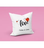 Aşk Love Sevgili Tasarımlı Yastık Kişiye Özel
