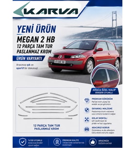 Renault Megane 2 Hb Tamtur Krom Çerçeve 12 Parça