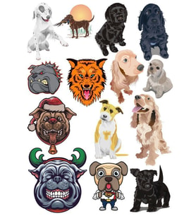 Köpek Sticker Set-3 13 Parça Telefon, Tablet, Defter, Laptop Sticker