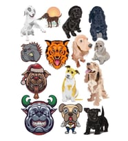 Köpek Sticker Set-3 13 Parça Telefon, Tablet, Defter, Laptop Sticker