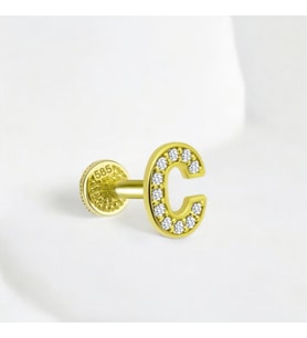 Glorria Altın C Harfi Tragus Piercing