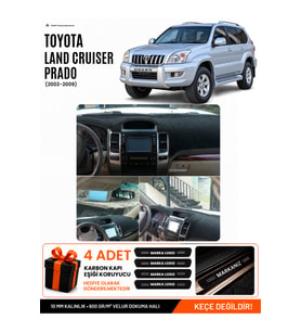 TOYOTA LAND CRUISER PRADO (2002-2009) Uyumlu Torpido Örtüsü Torpido Kılıfı - Siyah