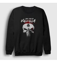 Presmono Unisex Siyah Valhalla Vikings Sweatshirt 222731tt