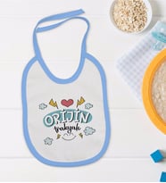 BK Kids Orjin Trakyalı Tasarımlı Mavi Bebek Mama Önlüğü-1