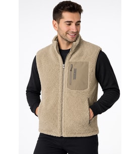 Crozwise Bej Erkek Outdoor Polar Yelek 4019-02