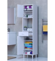 Eliusta Vero 5 Bölmeli 40 cm Genişlikte Dolap Çok Amaçlı Kullanım Banyo Dolapı 40x173x32,5 cm Dolap (Beyaz)