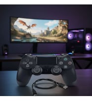 PS4 Uyumlu Kablosuz Oyun Kolu - Gamepad, Led Göstergeler (Siyah)
