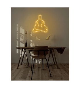Yoga Yapan İnsan Figürlü Neon Tabela