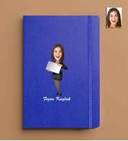 Kişiye Özel Kadın Model 13x21 Mavi Defter-45