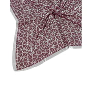 Mısırlı Eşarpları Devore Geometrik Desenli Eşarp (Bordo)