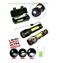 USB Şarjlı El Feneri 2 in 1
