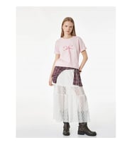 Koton Fiyonk Baskılı Pembe Kadın T-Shirt 6SAK50065EK