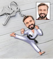 Kişiye Özel Karateci Tasarımlı Karikatür Anahtarlık 70