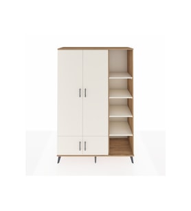 Hyperion Gardrop 6 Raflı 4 Kapaklı Tek Askılı 132x44x195 Çam-Aytaşı