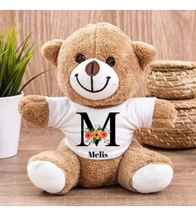 Kişiye Özel Baş Harf Ve İsim Baskılı Peluş Ayıcık