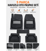 Alfa Romeo Junior Ibrida (2024-2025) 5 Parça Universal Havuzlu Oto Paspas Seti Gri