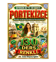 130 Derste Portekizce Öğreniyorum A1-A2-B1-B2 Sıfırdan B2 Portekizce Eğitim Kitabı