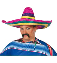 Sombrero Meksika Şapkası Renkli Örme Hasır Yetişkin Boy