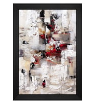 Soyut Şekiller Motifli Kanvas Tablo 80 x 110 cm Siyah Çerçeve