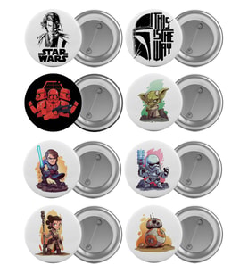 Star Wars Çanta Rozeti Seti 8 Adet Yıldız Savaşları En Büyük Boy 5.8cm İğneli Broş