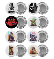 Star Wars Çanta Rozeti Seti 8 Adet Yıldız Savaşları En Büyük Boy 5.8cm İğneli Broş