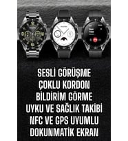 Mey İthalat® Akıllı Saat Titreşimli Pusula Nabız Ölçer Nfc Uyumlu