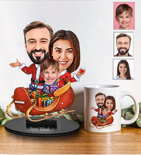 Yılbaşına Özel Karikatür Biblo Ve Kupa Hediye Seti 145