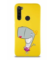 Xiaomi Redmi Note 8 Soft Premier Kapak Pearl Yengeç Tasarımlı Silikon Kılıf - Sarı (Şeffaf)