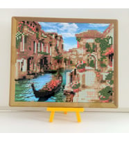 BONCUKLU TAŞLI MOZAİK ELMAS GOBLEN PANO TABLO RESİM PUZZLE DIAMOND PAINTING 21X25- KAYIK MODELİ