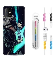 INFINIX Hot 8 9 10 11S Hot 10 Play 10T Kılıf Kablo Koruma Spiral Silikon Dog Guitar 1789