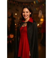 Halloween Pelerin 80CM Kırmzı siyah