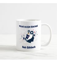 Kişiye Özel Mesleki Gelişim Öğretmeni Beyaz Kupa Bardak (1. Tasarım)