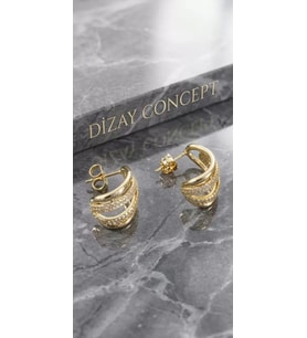 Zirkon Taşlı Xuping Özel Seri Gold Renkli Bayan Küpe