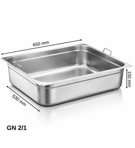 ÜRET Saplı Gastronom Küvet GN 2/1 150 mm 42,5 lt