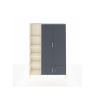 Arges Dolap 6 Raflı 4 Kapaklı Tek Askılı 132x30x195 Aytaşı-Antrasit/Aytaşı