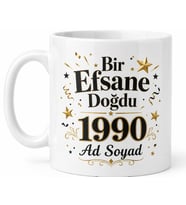 İsme Özel Efsane Doğdu Yazılı Kupa Bardak Doğum Günü Hediye