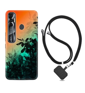Tecno Spark 6 6 Go 8C 8 Pro 7 7 Pro Kılıf Boyun Askılı Silikon Güzel Çiçekler 1712