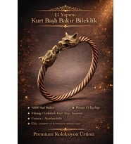 Viking Kurt Başlı Bakır Bileklik – Güç, Cesaret ve Sadakati Sembolize Eden Erkek Bakır Bileklik