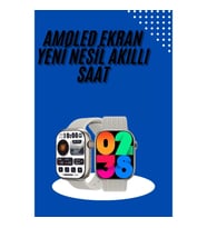 Mey İthalat® Akıllı Kol Saat Amoled Ekran Android ve İOS Uyumlu Arama Konuşma