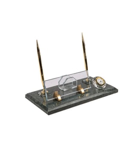 Mermer Masa isimlik Modern ve Şık Ofis Dekoru (Sarı-Kırmızı)