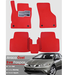 HONDA CİVİC-FK/FN HATCHBACK 5 KAPI (2006-2012) Uyumlu EVA Paspas Tam Set–Araca Özel